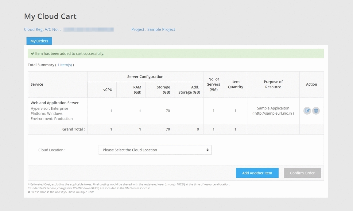 NICSI Cloud Services, Services Available on Cloud